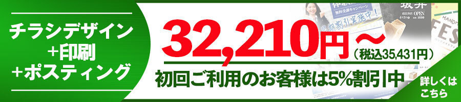 デザイン＋印刷＋ポスティング料金表